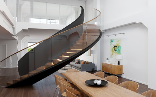 Bogentreppe Viper 3D - Bogentreppen in Bronze silber oder schwarz Viper Siller Treppen 1
